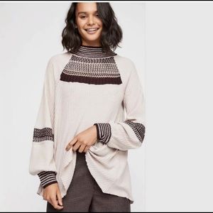 NWT FREE PEOPLE Snow Day Crochet Knit Thermal Swing Tunic Sweater